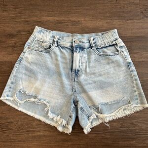 Rewash Light Blue Frayed Jean Shorts